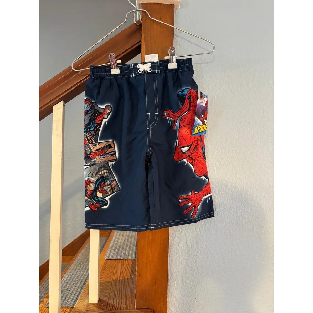Marvel spider-man nwt vtg y2k swim suit shorts trunk AOP lined 6